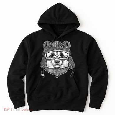 Cool Vintage Panda Aviator Pilot Hoodie