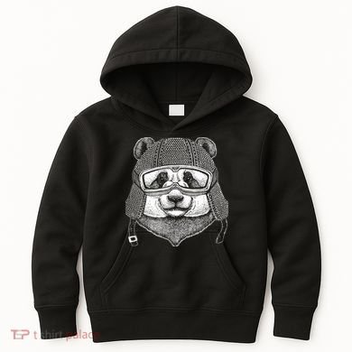 Cool Vintage Panda Aviator Pilot Kids Hoodie