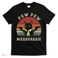 Cat Vintage PewPewPew Madafakas Cat Crazy Pew Vintage T-Shirt thumb 0