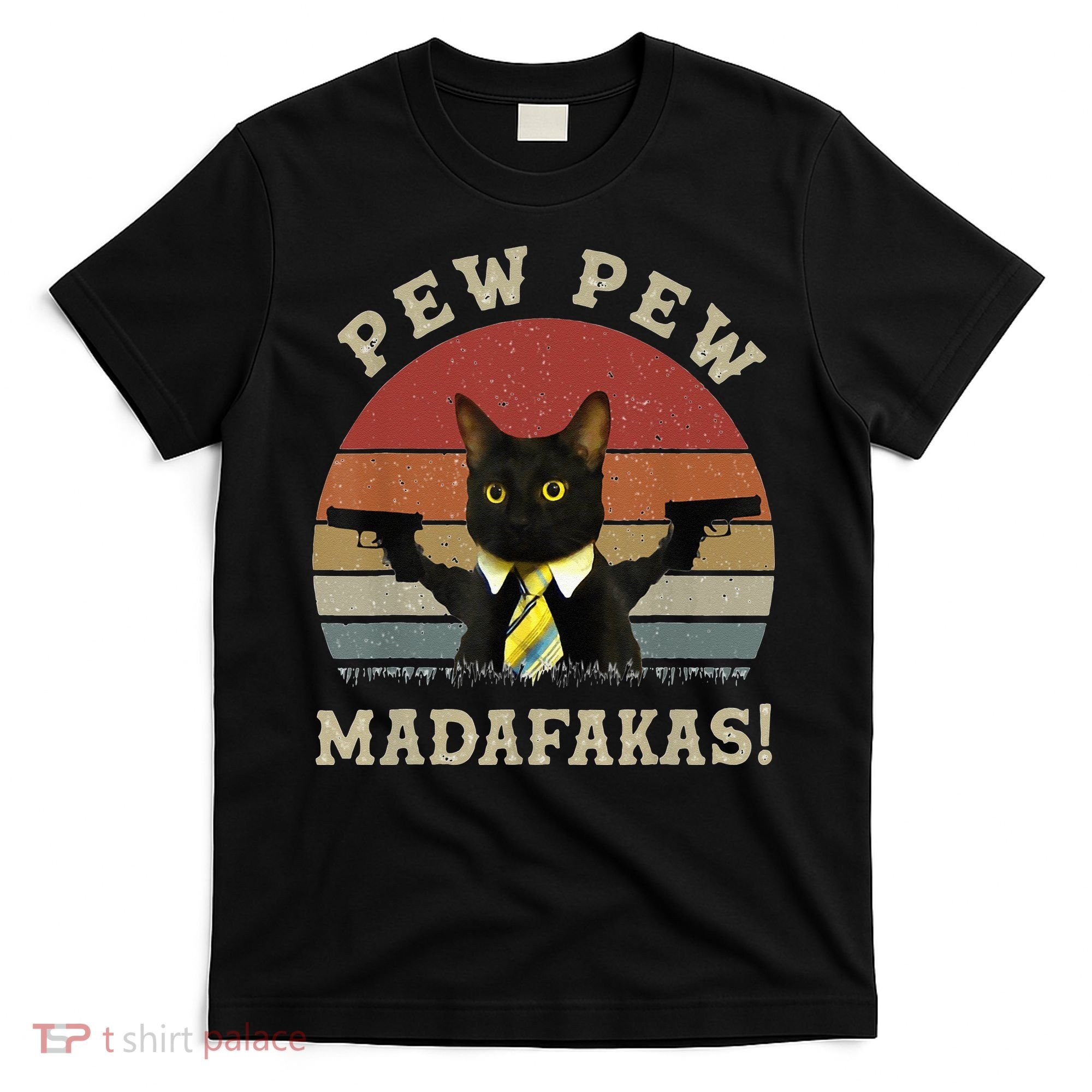 Cat Vintage PewPewPew Madafakas Cat Crazy Pew Vintage T-Shirt