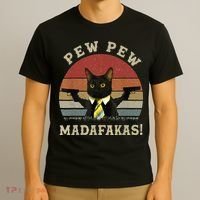 Cat Vintage PewPewPew Madafakas Cat Crazy Pew Vintage T-Shirt thumb 3
