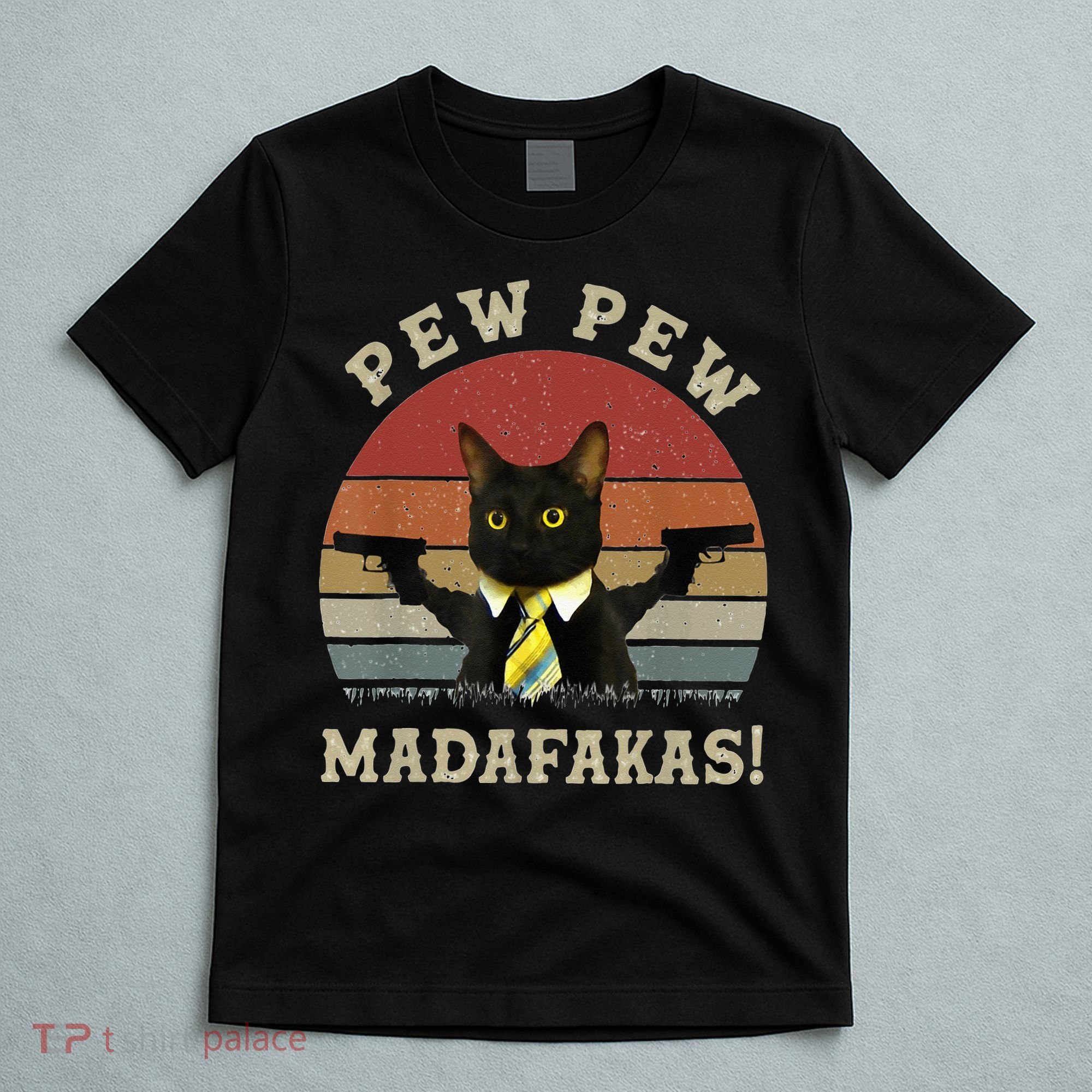 Cat Vintage PewPewPew Madafakas Cat Crazy Pew Vintage T-Shirt