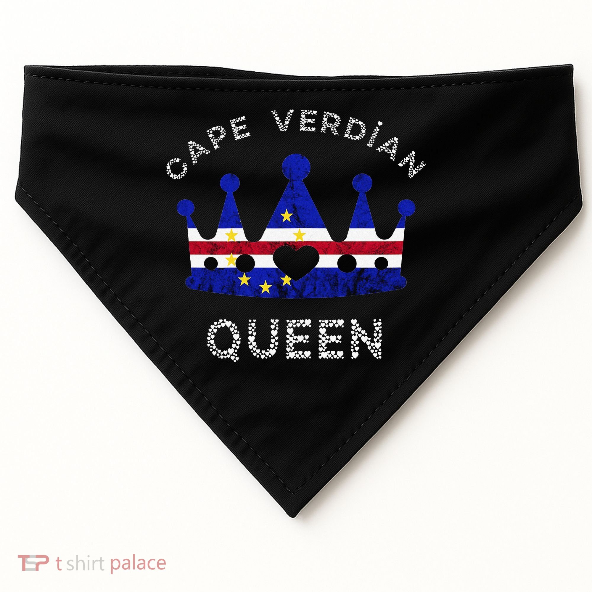 Cape Verde Queen Cape Verdean Pride Cape Verdean Crown USA-Made Doggie Bandana