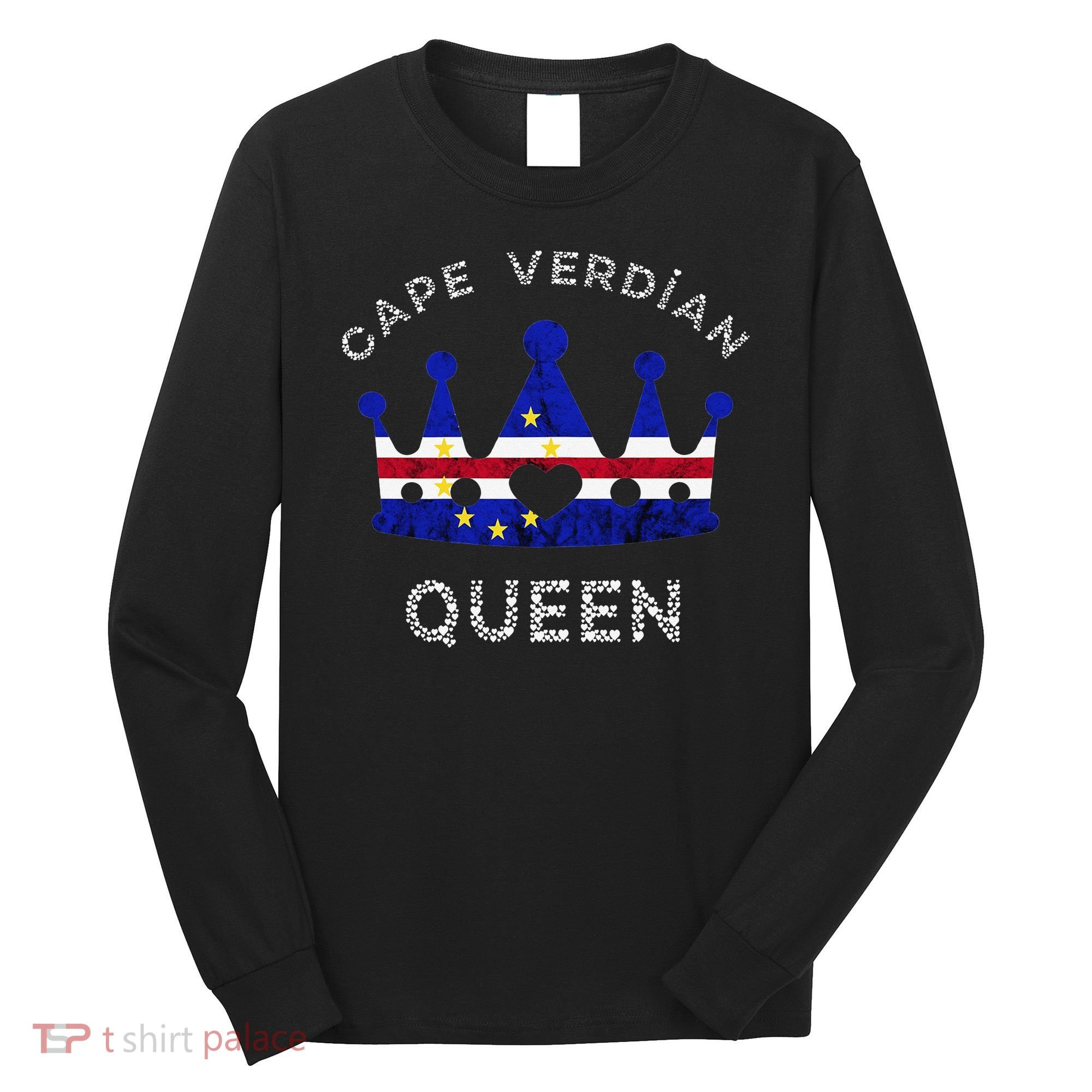 Cape Verde Queen Cape Verdean Pride Cape Verdean Crown Long Sleeve Shirt