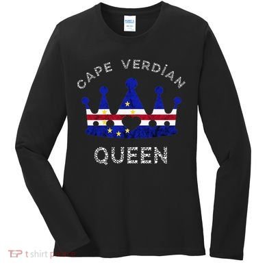 Cape Verde Queen Cape Verdean Pride Cape Verdean Crown Women's Long Sleeve Shirt