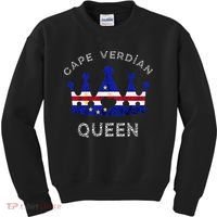 Cape Verde Queen Cape Verdean Pride Cape Verdean Crown Kids Sweatshirt thumb 0