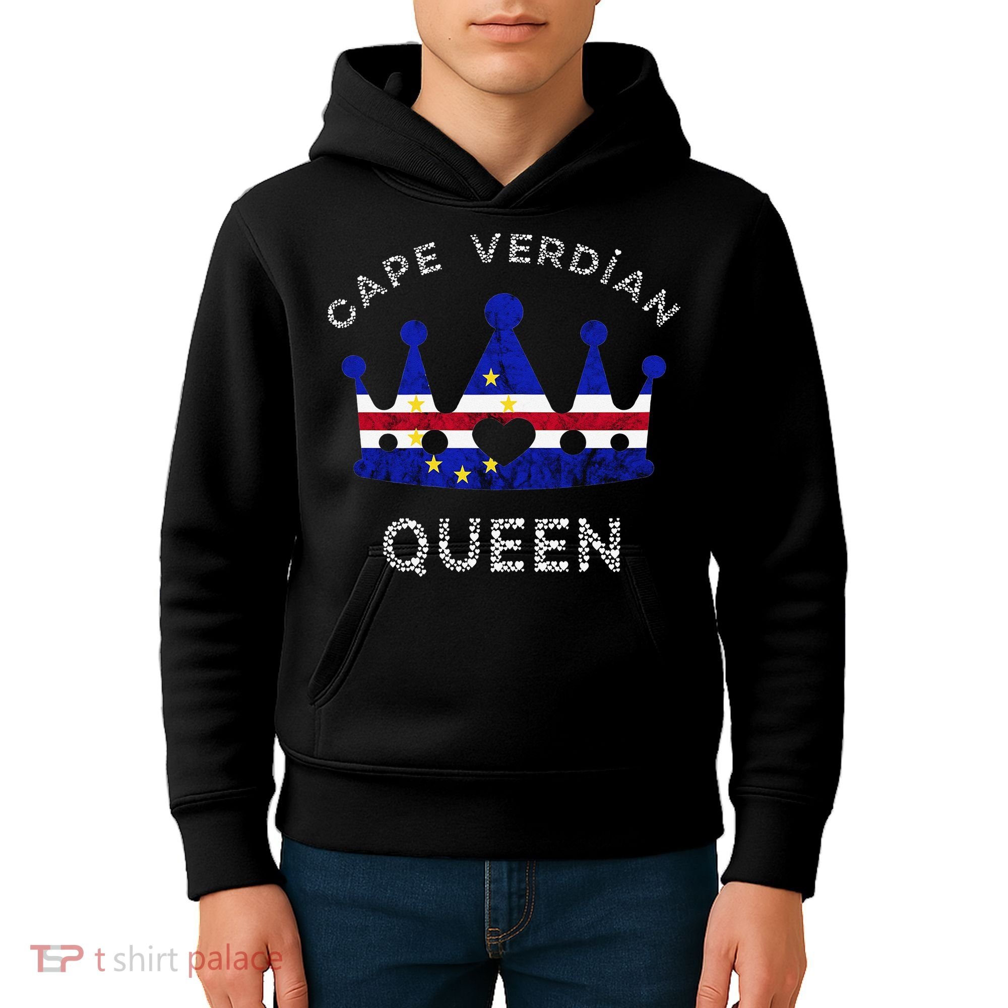 Cape Verde Queen Cape Verdean Pride Cape Verdean Crown Kids Hoodie