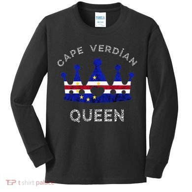 Cape Verde Queen Cape Verdean Pride Cape Verdean Crown Kids Long Sleeve Shirt