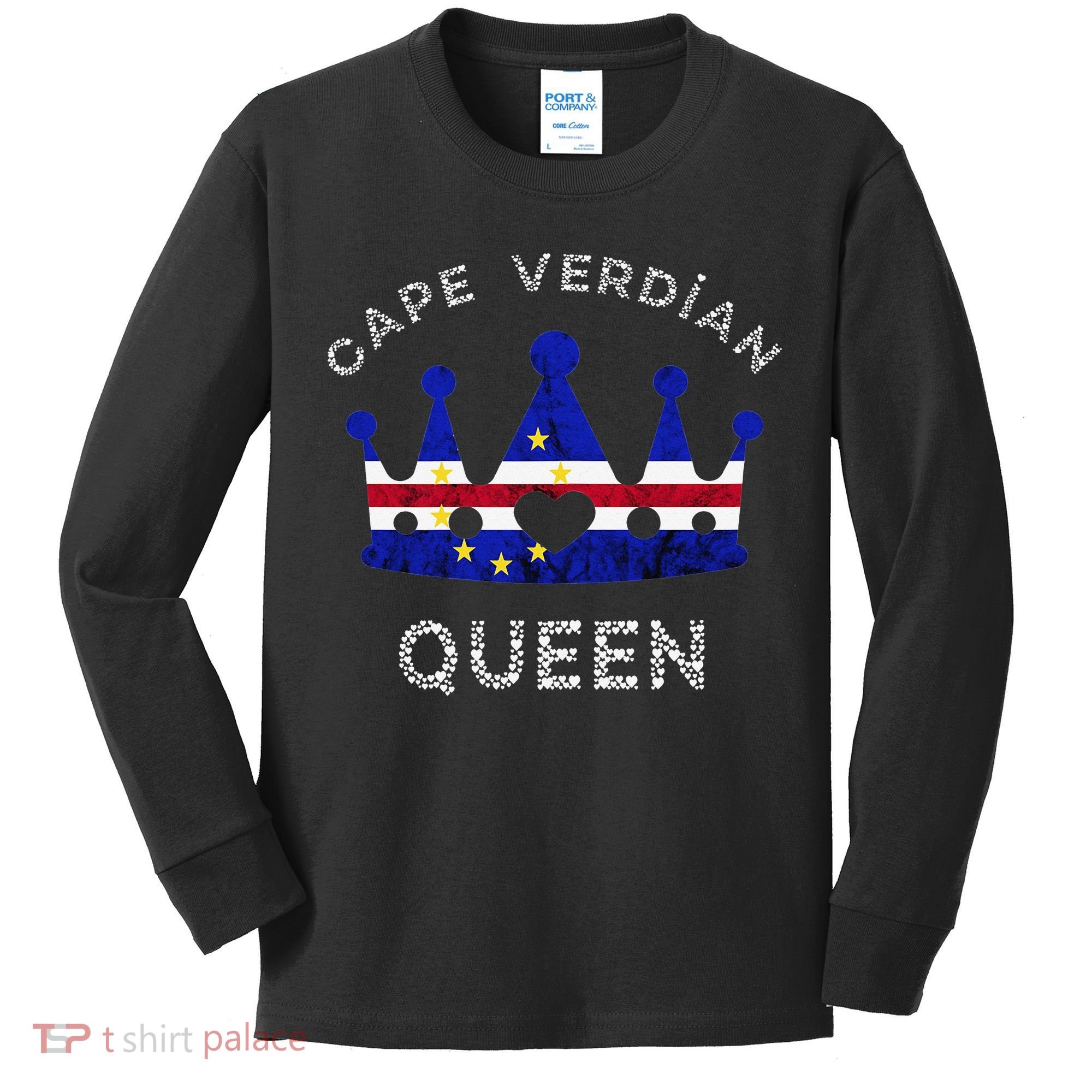 Cape Verde Queen Cape Verdean Pride Cape Verdean Crown Kids Long Sleeve Shirt