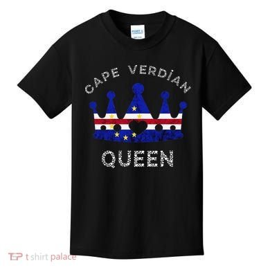 Cape Verde Queen Cape Verdean Pride Cape Verdean Crown Kids T-Shirt
