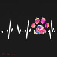 Cute Veterinarian Rainbow Paw Print Heartbeat Vet Tech Gift Flexfit Unipanel Trucker Cap thumb 2