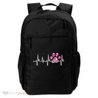 Cute Veterinarian Rainbow Paw Print Heartbeat Vet Tech Gift Backpack thumb 0