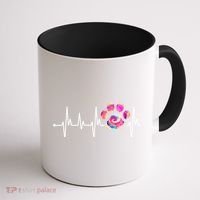Cute Veterinarian Rainbow Paw Print Heartbeat Vet Tech Gift Coffee Mug thumb 1