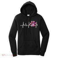 Cute Veterinarian Rainbow Paw Print Heartbeat Vet Tech Gift Women's Hoodie thumb 0