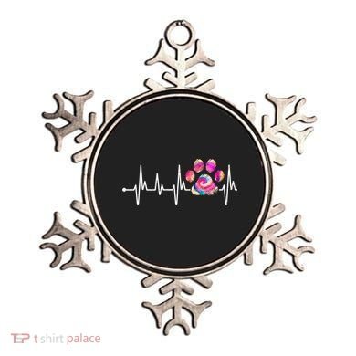 Cute Veterinarian Rainbow Paw Print Heartbeat Vet Tech Gift Ornament