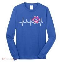 Cute Veterinarian Rainbow Paw Print Heartbeat Vet Tech Gift Long Sleeve Shirt thumb 0