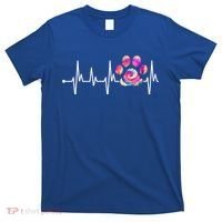 Cute Veterinarian Rainbow Paw Print Heartbeat Vet Tech Gift T-Shirt thumb 0