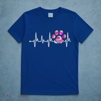 Cute Veterinarian Rainbow Paw Print Heartbeat Vet Tech Gift T-Shirt thumb 5