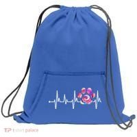 Cute Veterinarian Rainbow Paw Print Heartbeat Vet Tech Gift Sweatshirt Cinch Pack Bag thumb 0