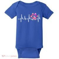 Cute Veterinarian Rainbow Paw Print Heartbeat Vet Tech Gift Baby Bodysuit thumb 0
