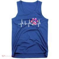 Cute Veterinarian Rainbow Paw Print Heartbeat Vet Tech Gift Tank Top thumb 0