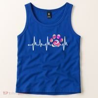 Cute Veterinarian Rainbow Paw Print Heartbeat Vet Tech Gift Tank Top thumb 2