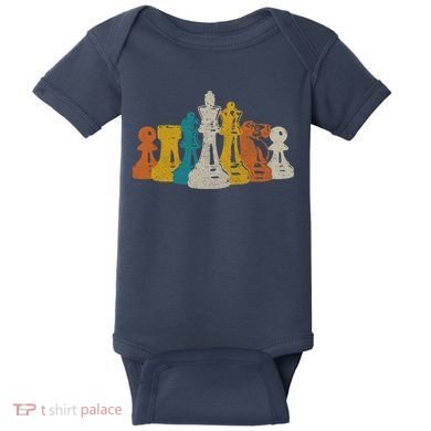 Chess Vintage Retro Chess Player Baby Bodysuit