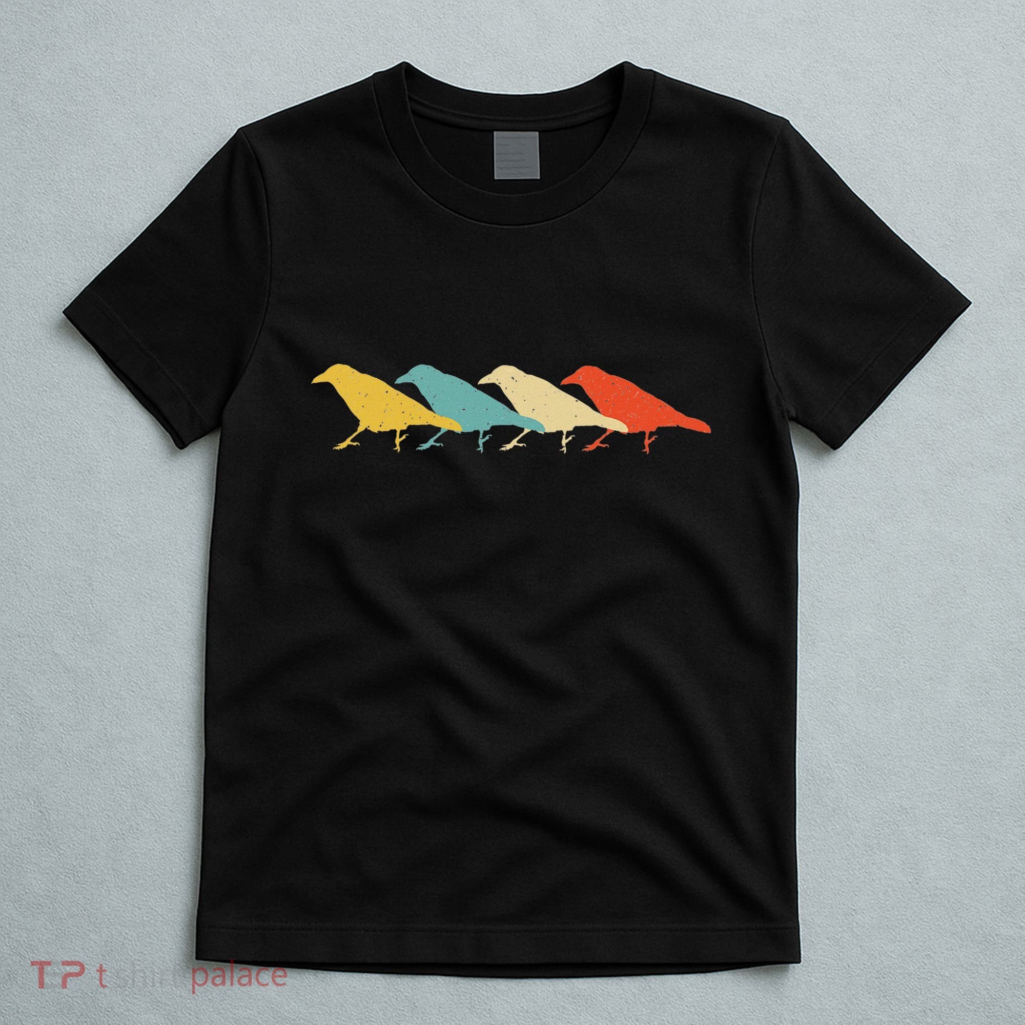 Crow Vintage Retro Raven Bird Lover 60s 70s Gift T-Shirt