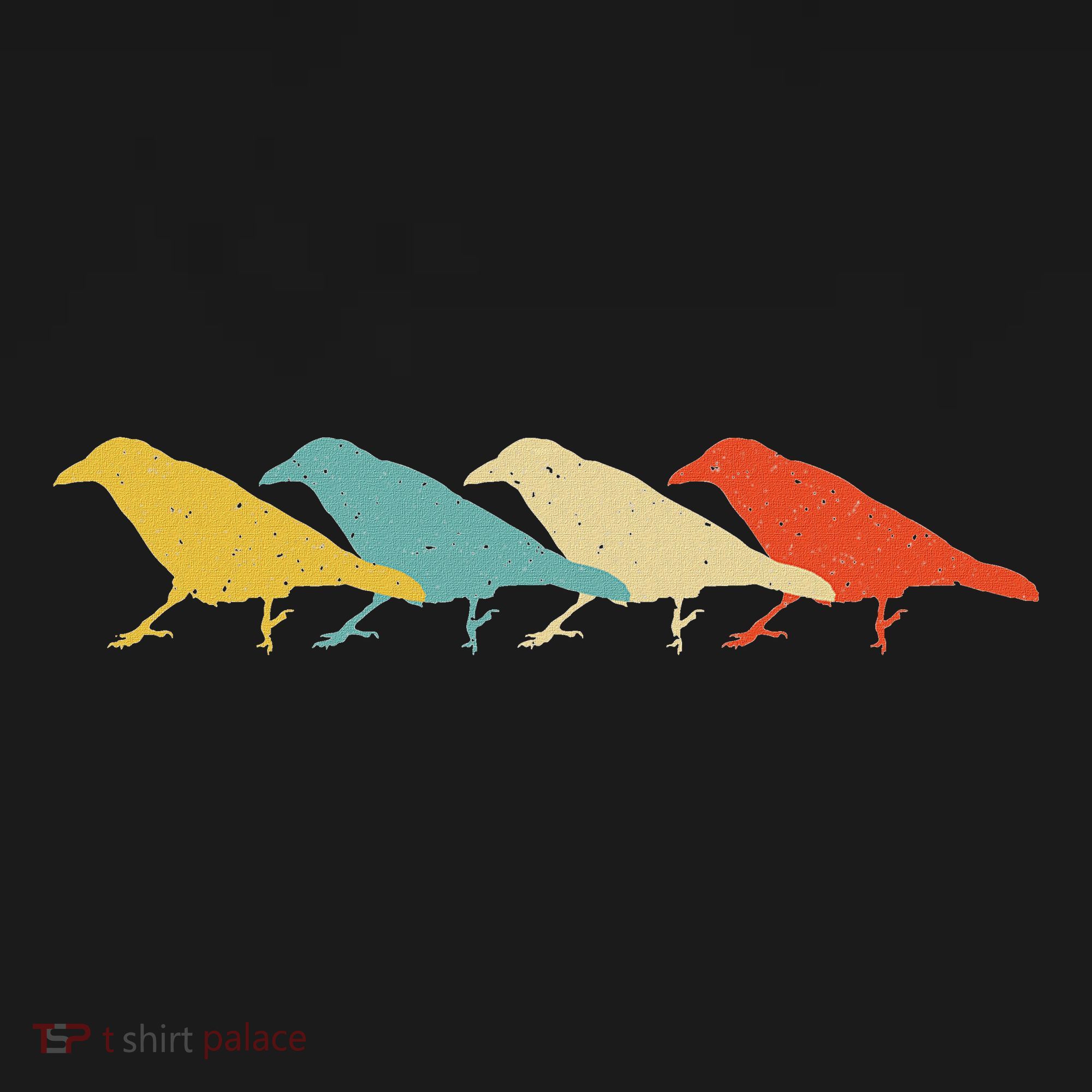Crow Vintage Retro Raven Bird Lover 60s 70s Gift T-Shirt