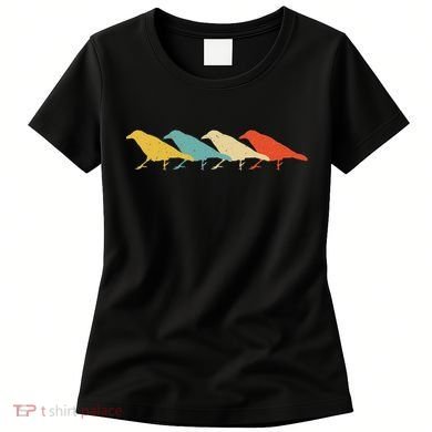 Crow Vintage Retro Raven Bird Lover 60s 70s Gift Women's T-Shirt