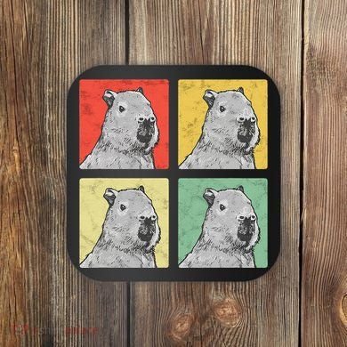 Capybara Vintage Rodent Grasseater Capybara Coaster