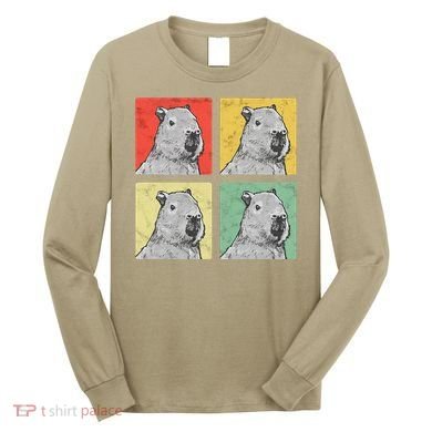 Capybara Vintage Rodent Grasseater Capybara Long Sleeve Shirt