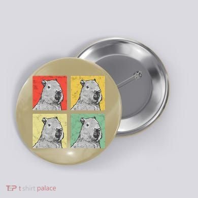 Capybara Vintage Rodent Grasseater Capybara Button