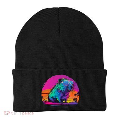 Capybara Vintage Rodent Retro Vaporwave Aesthetic Goth Beanie