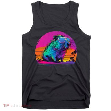 Capybara Vintage Rodent Retro Vaporwave Aesthetic Goth Tank Top