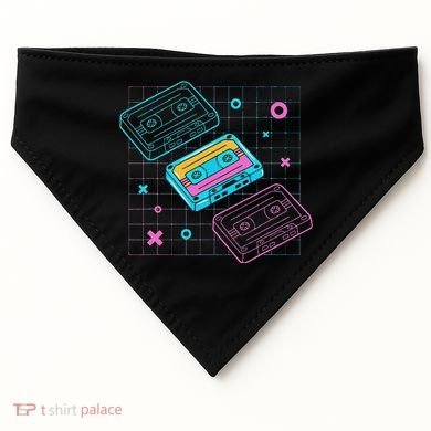 Cassettes Vaporwave Retrowave Synthwave Retro Vintage USA-Made Doggie Bandana