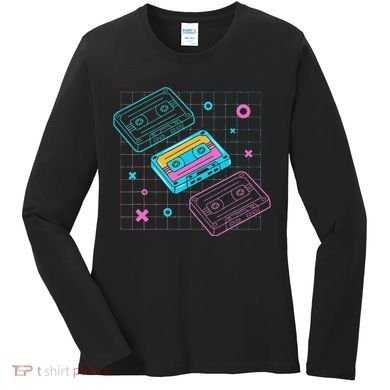 Cassettes Vaporwave Retrowave Synthwave Retro Vintage Women's Long Sleeve Shirt