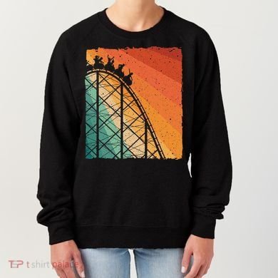 Cute Vintage Roller Coaster Design Amusement Park Women's Sweatshirt
