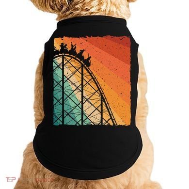 Cute Vintage Roller Coaster Design Amusement Park Doggie Tank