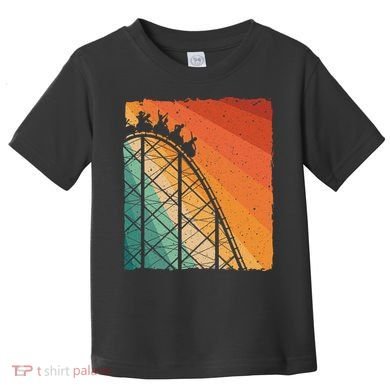 Cute Vintage Roller Coaster Design Amusement Park Toddler T-Shirt
