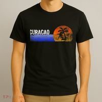 Curacao Vacation Retro Souvenir Sunset Vintage Trip Curacao T-Shirt thumb 3