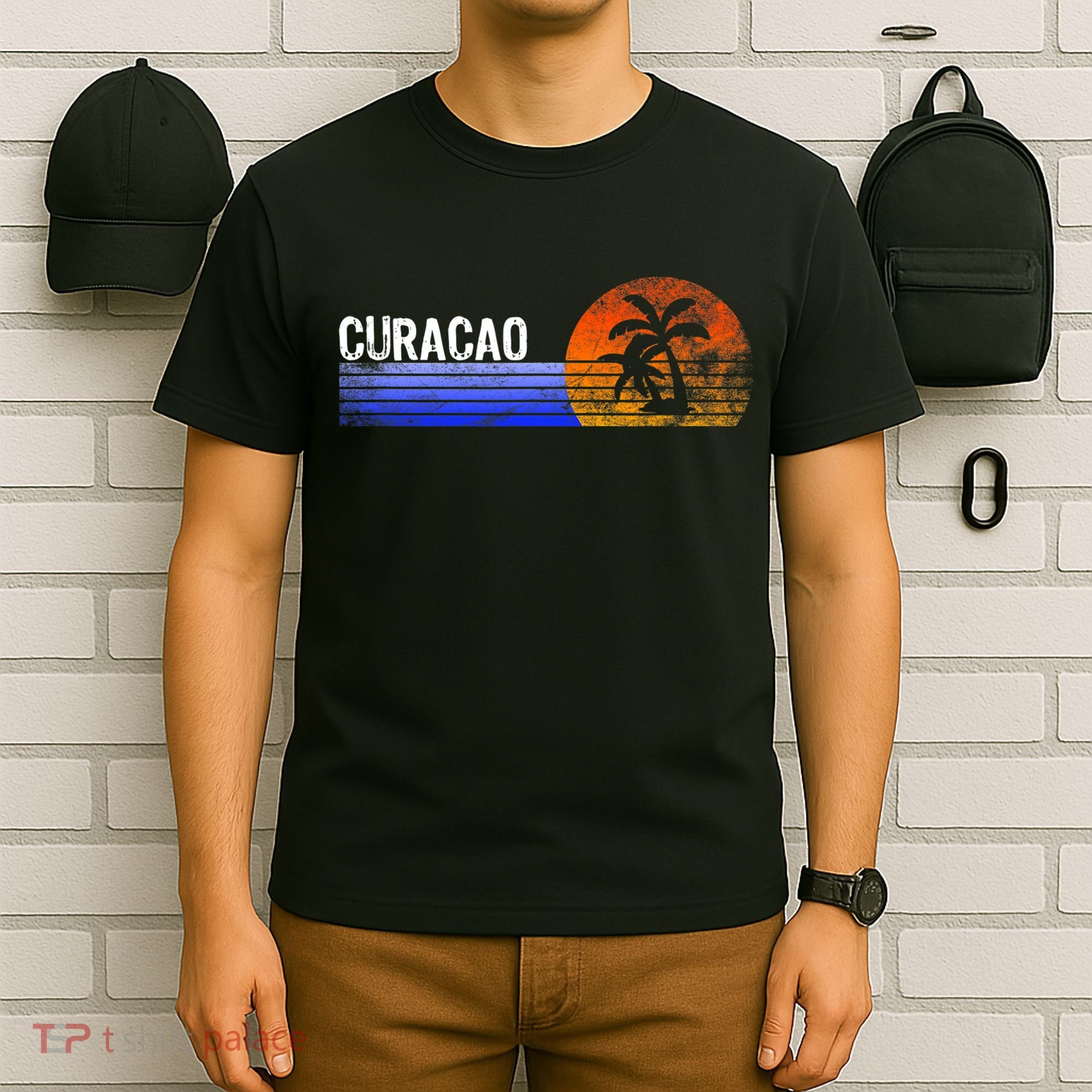 Curacao Vacation Retro Souvenir Sunset Vintage Trip Curacao T-Shirt