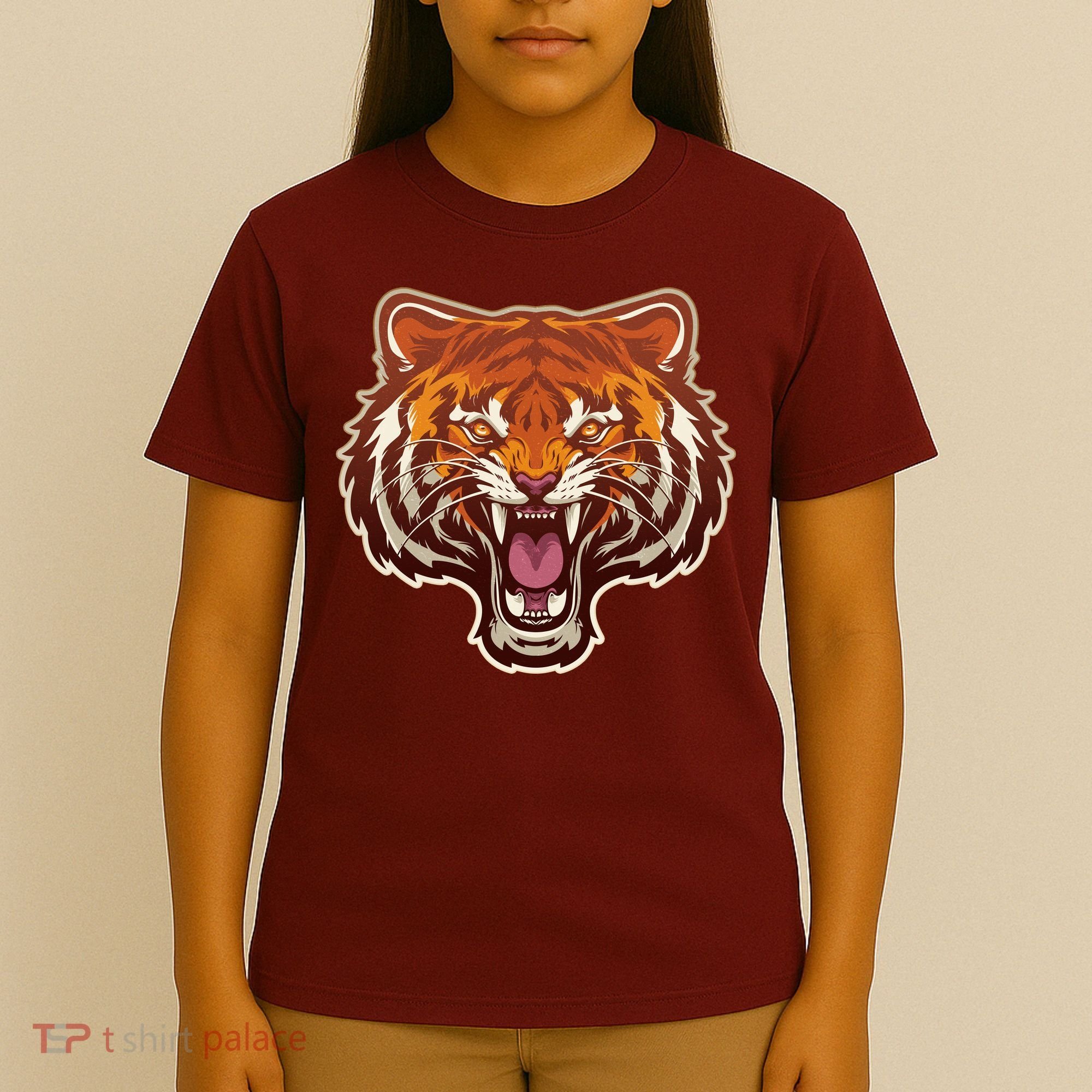 Cool Vintage Roaring Growling Bengal Tiger T-Shirt
