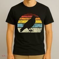 Crow Vintage Raven Gothic Retro Bird Lover T-Shirt thumb 3