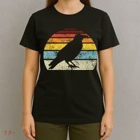 Crow Vintage Raven Gothic Retro Bird Lover T-Shirt thumb 4