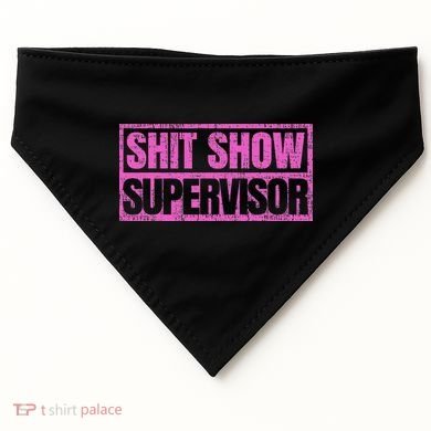 Classic Vintage Retro Shit Show Supervisor USA-Made Doggie Bandana