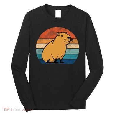 Capybara Vintage Rodent Funny Capybara Long Sleeve Shirt