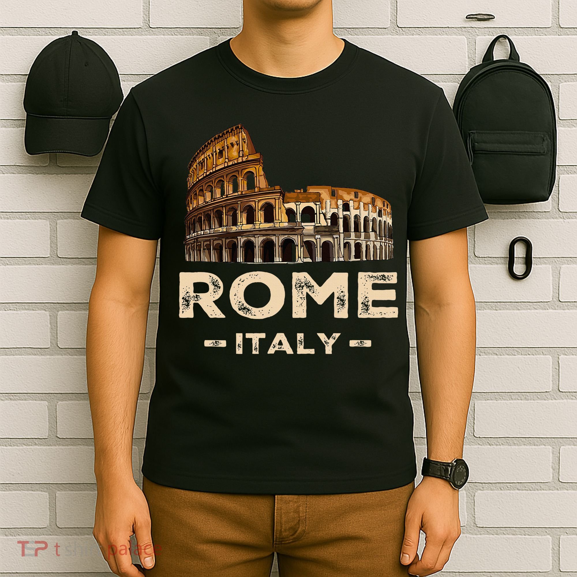 Cool Vintage Roma Italia Colosseum Souvenirs Rome Italy T-Shirt