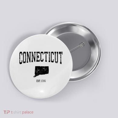 Connecticut Vintage Sports Design Ct Button