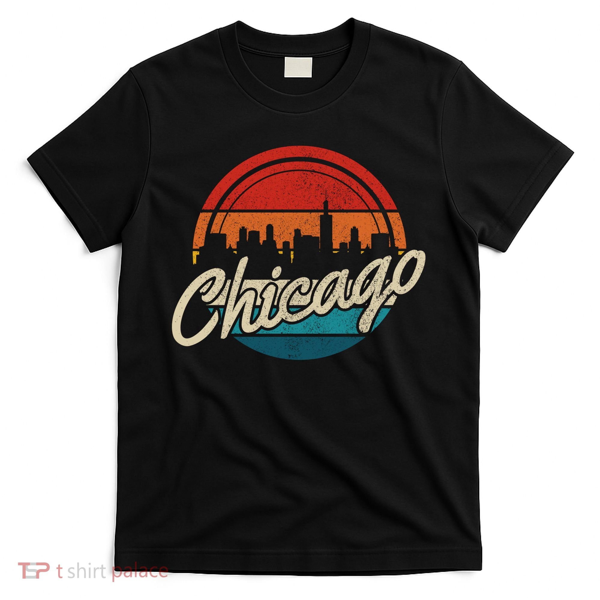 Chicago Vintage Skyline Retro Illinois Pride Gift T-Shirt